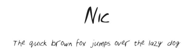 Nic by nicshackle — Script Handwritten Font