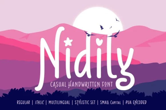 Nidily Font by Situjuh — Script Handwritten Font