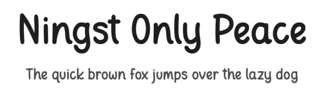 Ningst Only Peace by 7NTypes — Script Handwritten Font