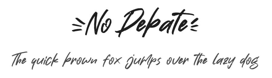 No Debate by Khurasan — Script Handwritten Font