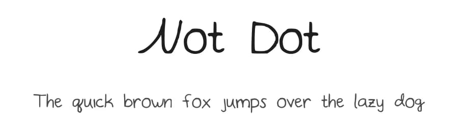 Not Dot by Rosalie Simmons — Script Handwritten Font