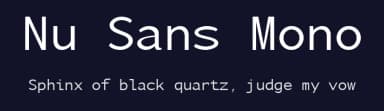 Nu Sans Mono by Martin P. Pfeiffer — Sans Serif Font — thumbnail 2