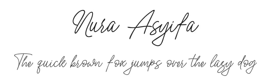Nura Asyifa by Khurasan — Script Handwritten Font
