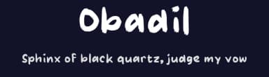 Obadil by wepfont.com — Script Handwritten Font — thumbnail 2