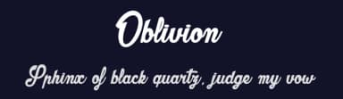 Oblivion by dcoxy - Greg Medina — Script Handwritten Font — thumbnail 2
