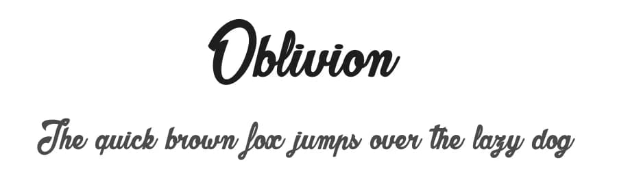 Oblivion by dcoxy - Greg Medina — Script Handwritten Font