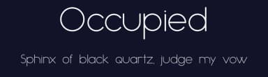 Occupied by Vladimir Nikolic — Sans Serif Font — thumbnail 2