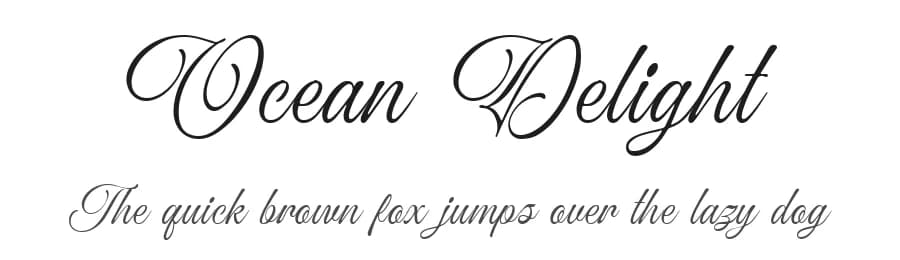 Ocean Delight by Blankids — Script Handwritten Font