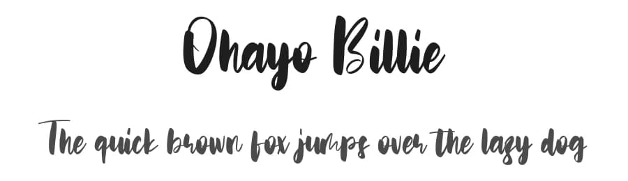 Ohayo Billie by Vunira Design — Script Handwritten Font