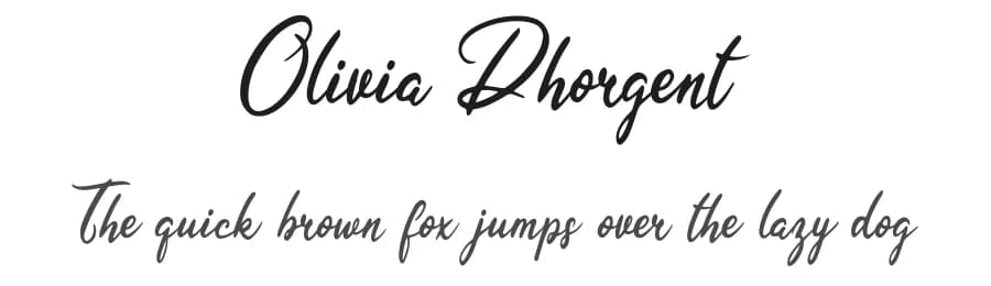 Olivia Dhorgent by cove703 — Script Handwritten Font