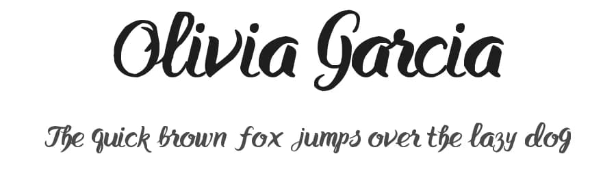 Olivia Garcia by Woodcutter — Script Handwritten Font