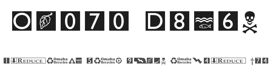 Omaha Dings by Omaha Recycles — Dingbats Font