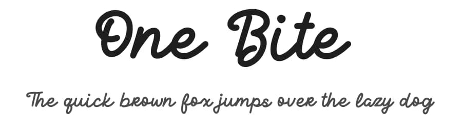 One Bite by Denny Subagja — Script Handwritten Font