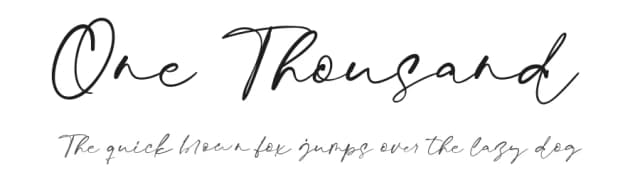 One Thousand by Etigletters — Script Handwritten Font