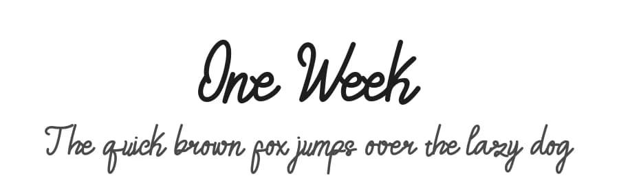 One Week by nomlimofont — Script Handwritten Font