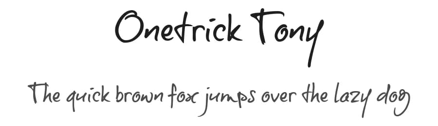 Onetrick Tony by JOEBOB graphics — Script Handwritten Font