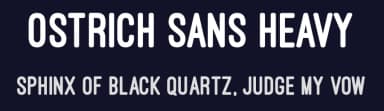 Ostrich Sans Heavy by Tyler Finck — Sans Serif Font — thumbnail 2