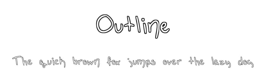 Outline by cat — Script Handwritten Font