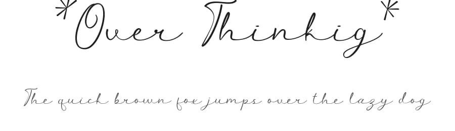 Over Thinking by Noah Type — Script Handwritten Font