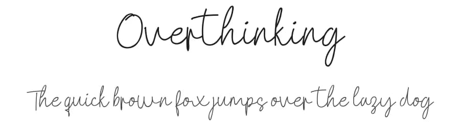 Overthinking by share font — Script Handwritten Font