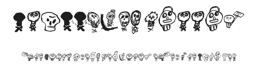 Pääkallojen hyökkäys by Joel Korhonen — Dingbats Font