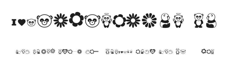 Pandamonium BV by Jess Latham — Dingbats Font