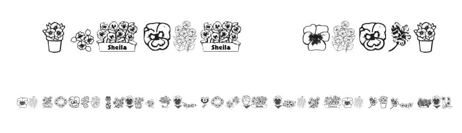 Pansies 4 Sheila by Iacy — Dingbats Font — preview 1