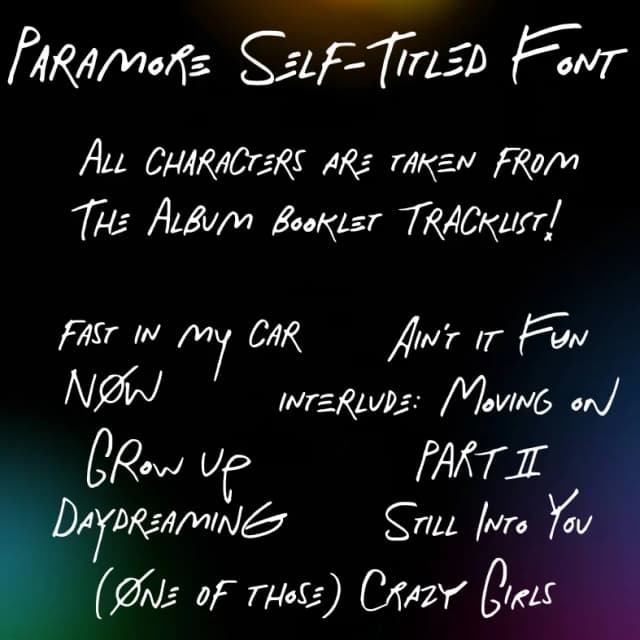 Paramore Self by Xpeehdroox — Script Handwritten Font