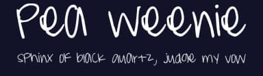 Pea Weenie by xoanne — Script Handwritten Font — thumbnail 2