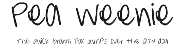 Pea Weenie by xoanne — Script Handwritten Font