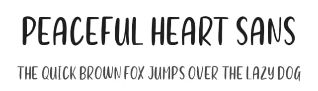 Peaceful Heart Sans by HastaType — Script Handwritten Font