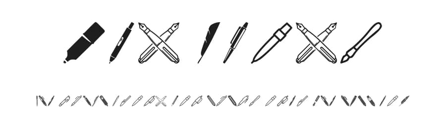 Pen Icons by Woodcutter — Dingbats Font