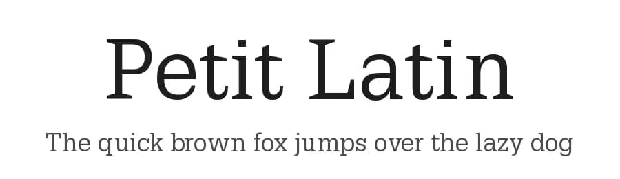 Petit Latin by Manfred Klein — Serif Font