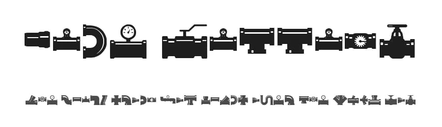 Pipe Fitting by Woodcutter — Dingbats Font