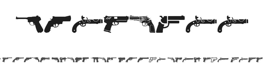 Pistolas by Woodcutter — Dingbats Font