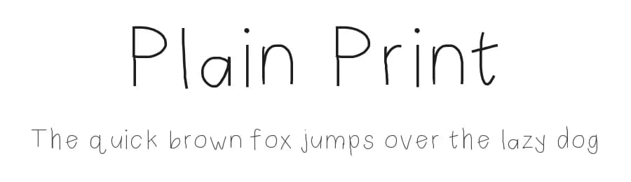 Plain Print by katherine — Script Handwritten Font