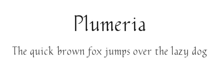 Plumeria by Ava Liu — Serif Font