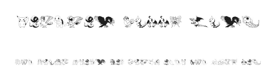 Pokemon Kiddy Ding by House of Lime — Dingbats Font
