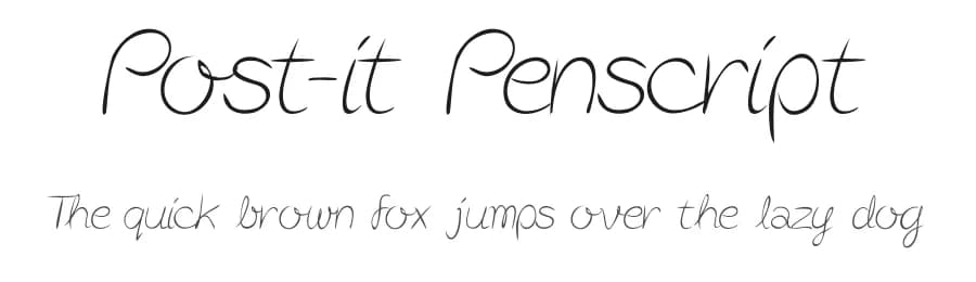 Post-it Penscript by Friendly Fonts — Script Handwritten Font