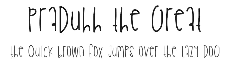 Praduhh The Great by Des Gomez — Script Handwritten Font