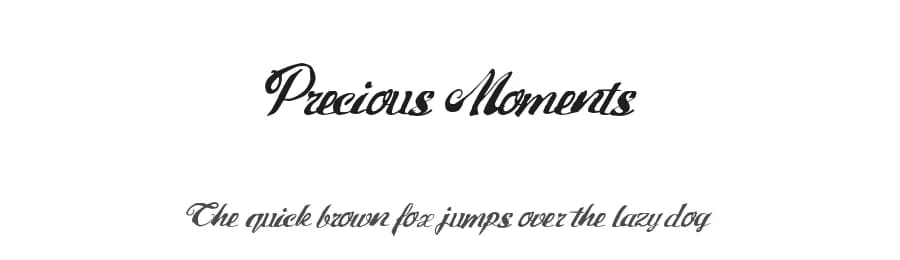Precious Moments by Xerographer Fonts — Script Handwritten Font