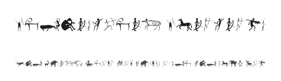 Prehistoric Paintings by Woodcutter — Dingbats Font