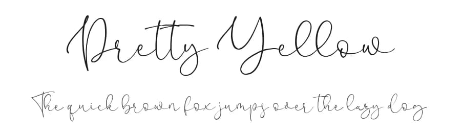 Pretty Yellow by Blankids — Script Handwritten Font