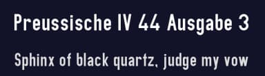 Preussische IV 44 Ausgabe 3 by Peter Wiegel — Sans Serif Font — thumbnail 2