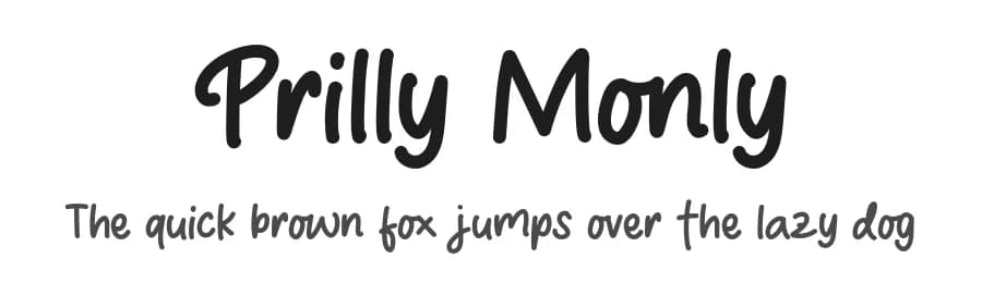 Prilly Monly by MJType — Script Handwritten Font