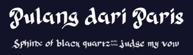 Pulang dari Paris by 'Sanz Font — Script Handwritten Font — thumbnail 2