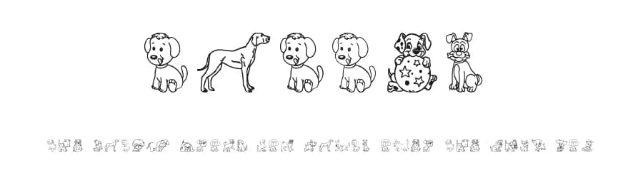 Pupies by Ding Bang — Dingbats Font — preview 1