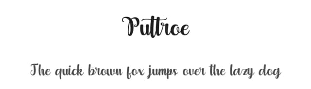Puttroe by Cut Story — Script Handwritten Font