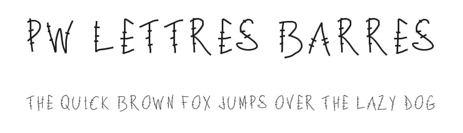 PW Lettres barres by Peax Webdesign — Script Handwritten Font