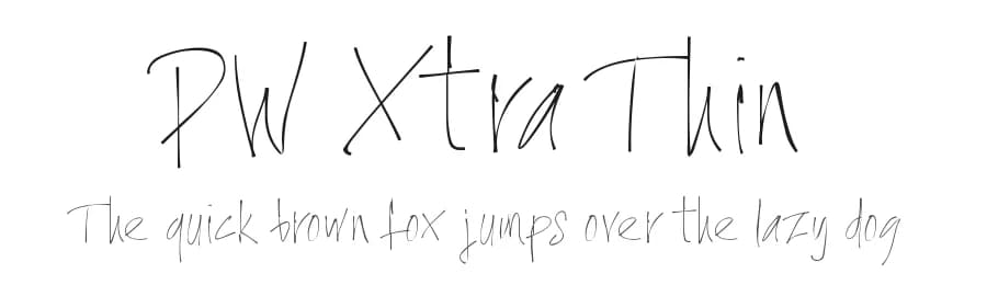 PW Xtra Thin by Peax Webdesign — Script Handwritten Font